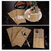 uxcell Burlap Lace Utensil Holders, 20Pcs Knife Forks Napkin Silverware