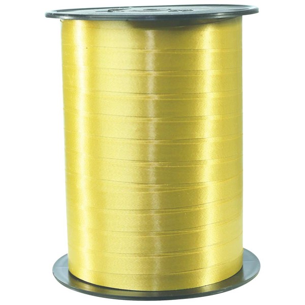 Clairefontaine 601775C - Une bobine de Ruban Bolduc Lisse - 500mx0,7 cm - Or - Ruban décoratif cadeau, DIY, Emballage Cadeau
