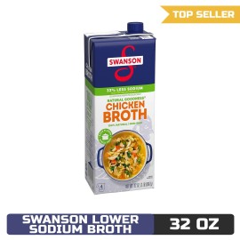 Swanson Natural Goodness Lower Sodium Chicken Broth, 32 oz Carton