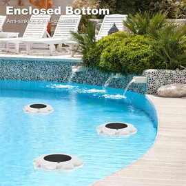 OSIDEN Solar Floating Pool Lights,RGB Rechargeable Led Light, IP68 Waterproof Pool Lights That Float for Pool, Hot Tub, Garden, Party, Above Ground Pool Accessories(5V)