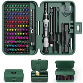 Precision Screwdriver Sets 132-Piece with 108 Magnetic Drill Bit Set Repair Tool for Computer, Laptop, Phone, PC, Tablet, Watch, Game Console (Green)