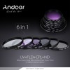 Andoer 72mm Lens Filter Kit UV+CPL+FLD+ND(ND2 ND4 ND8) with Carry