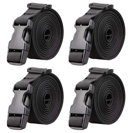 MAGARROW 78" x 1" Strap Buckle Packing Straps Adjustable 1-Inch Belt (Black 10 feet Long (4-PCS))