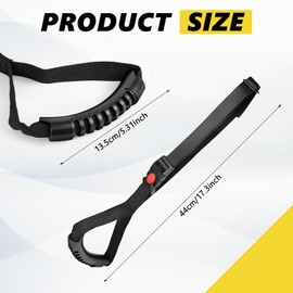 Wogomz Automotive Adjustable Standing Aid Grab Handle, Vehicle Support Strap for Elderly Disabled with Nylon Handle, Portable Assist Safety Supporting Handle for Car Truck Lorry (Black)