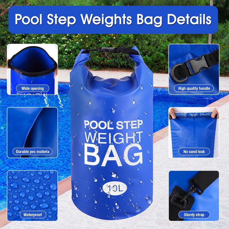Lanathel 2 Pack Pool Step Weights, 500D PVC Waterproof Heavy