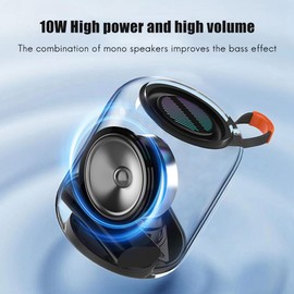 10W Portable Bluetooth Speaker Subwoofer Sound Box with Waterproof Function for Office Outdoor Blue
