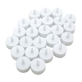 Realistic Bright Flameless LED Tea Light Candles, Bright, Flickering, Battery Powered Fake Candles, Unscented Tea Lights, Pack of 24
