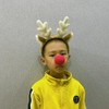 Olivemont Christmas antler headband and reindeer rudolph red nose costume