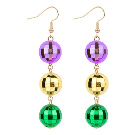 Mardi Gras Earrings Mardi Gras Beaded Mask Dangle Earrings for Women, Pendientes De Carnaval,Carnival Parade Jewelry Holiday Gifts R6