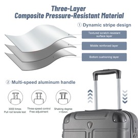 KACUYOY Hardside Carry On Luggage, TSA Lock PC+ABS Carryon Suitcases with Wheels, 20 Inch Carryon Luggage 22 x 14 x 9 Airline Approved with Cup Holder