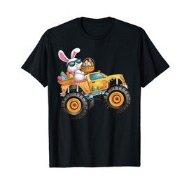 Easter Bunny Riding Monster Truck Adventure Boys Kids T-Shirt