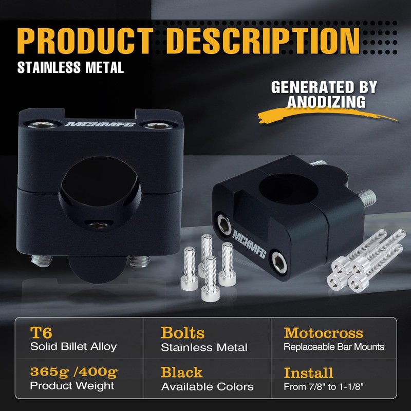 Sawrain Universal Motorcycle Handlebar Risers for 1-1/8" 28mm 7/8" 22mm
