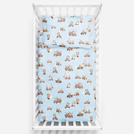 Baby Comfort 2 Piece Bedding Set 135x100 cm Duvet Cover & Pillowcase for Toddler Cot Bed (Animals in transport)