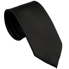ZENXUS Extra Long Tie for Men Big & Tall,160cm Length Solid Black