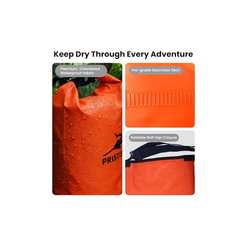 Pristis - Bolsa seca impermeable de 10 litros, ligera, flotante,