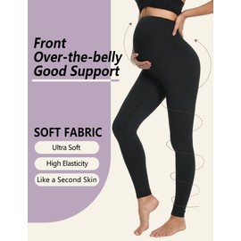 Dalavch 4 Pack Women's Maternity Leggings Over The Belly High Waisted Black Yoga Workout Pregnancy Pants Activewear for Women 4 Black X-Large
