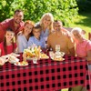 2pcs 137*274cm Red Black Checkered Table Cloth Party,Square Plastic Table