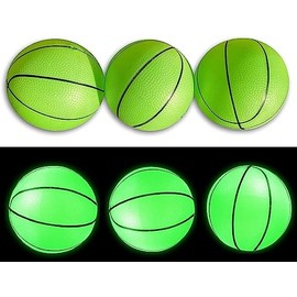 Toys+ Glow Balls! Glow in The Dark Mini Basketball (3 Pack) (Green 3 Pack)