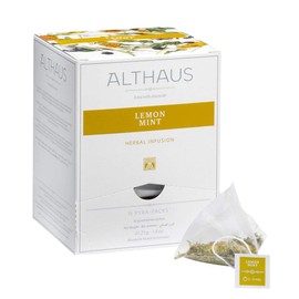 Althaus Lemon Mint Herbal Tea in Pyramid Bag Pyra Pack ⋅ Natural Herbal Tea with Lemongrass and Peppermint ⋅ 15 x 2.75 g