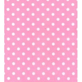 Printed Polycotton Craft Fabric Material - Polka DOTS ON Pink, 1Mtr 110cmx100cm