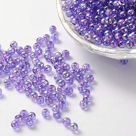 Handicraft Emporium | Transparent Acrylic Beads | Round | Approx 20g | Medium Orchid | 6mm