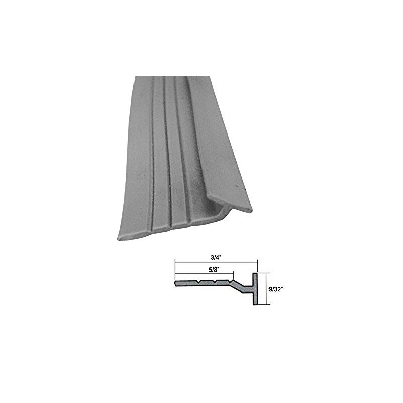 Angled Gray Framed Shower Door Tear-Away Strike Vinyl - 36"