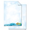 Logbuch-Verlag 25 Sheets Letter Paper Fish Communion Invitation DIN A4
