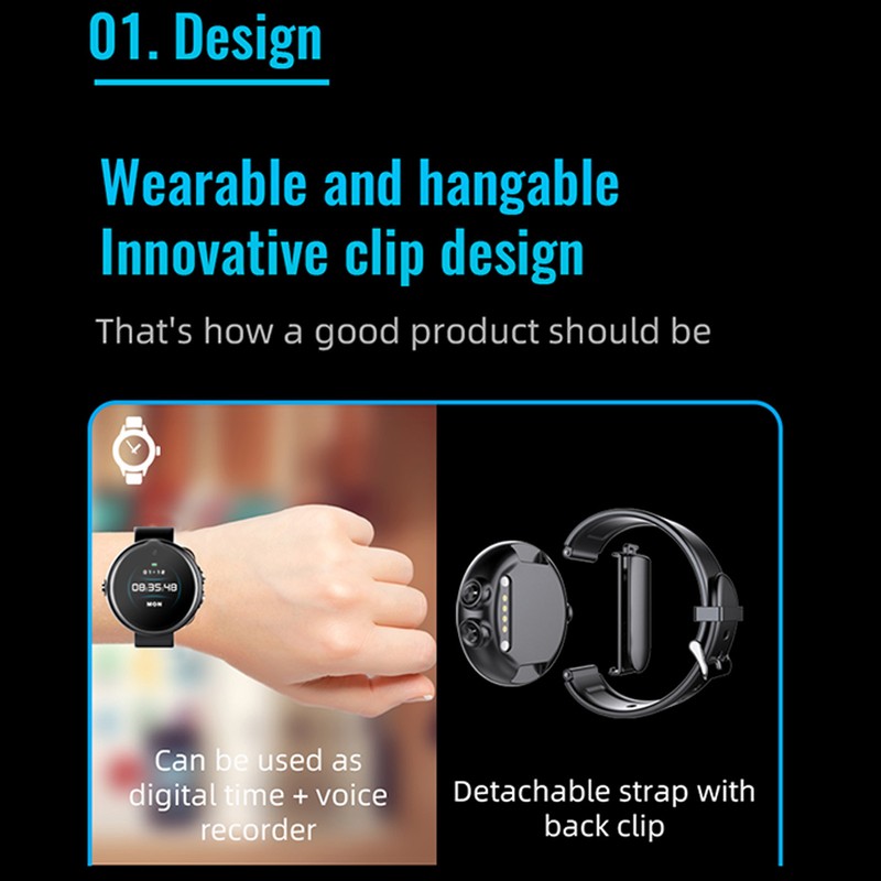 Voice Recorder Watch One Click Recording AI Intelligent HD Noise