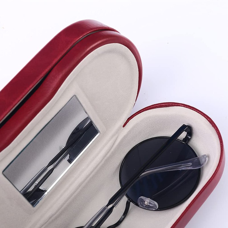 Kanasi Double Glasses Case Hard Shell, 2 in 1 Dual