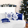 Miaikoe Blue Christmas Cushion Covers 50x50 Set of 4 Christmas