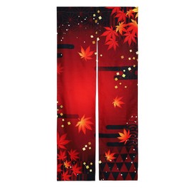 next.design Noren Japanese Style Doorway Curtain with a Picture of Autumn Leaves Printed on it (pattern1)