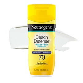 NEUTRÓGENA | Bloqueador Protector Solar 70 SPF Solar Beach Defense | Resistente al Agua | Loción Ligera |Apto Pieles Grasas y Mixtas | No es oleoso | 198ml