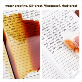 Stone Paper Notebook for Women Men, A5 Waterproof Notebook Hardcover Executive Journal, Ruled Notebooks for Writing, Business, Work ＆ School, 160 Pages Notebook with Gift Box (A5 Brown)