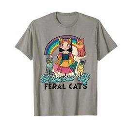 Anime Princess Of Feral Cats Manga Otaku Cat Kitten Lover T-Shirt