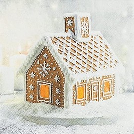 20 Napkins Gingerbread House | Winter | Christmas | Table Decoration | Decoupage | Napkin Technology 33 x 33 cm