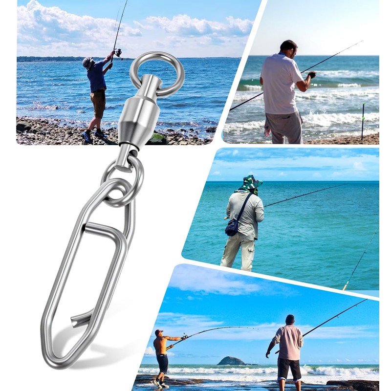 Fishing Clips 30-Pack - Ball Bearing Quickly Change Snap Swivels