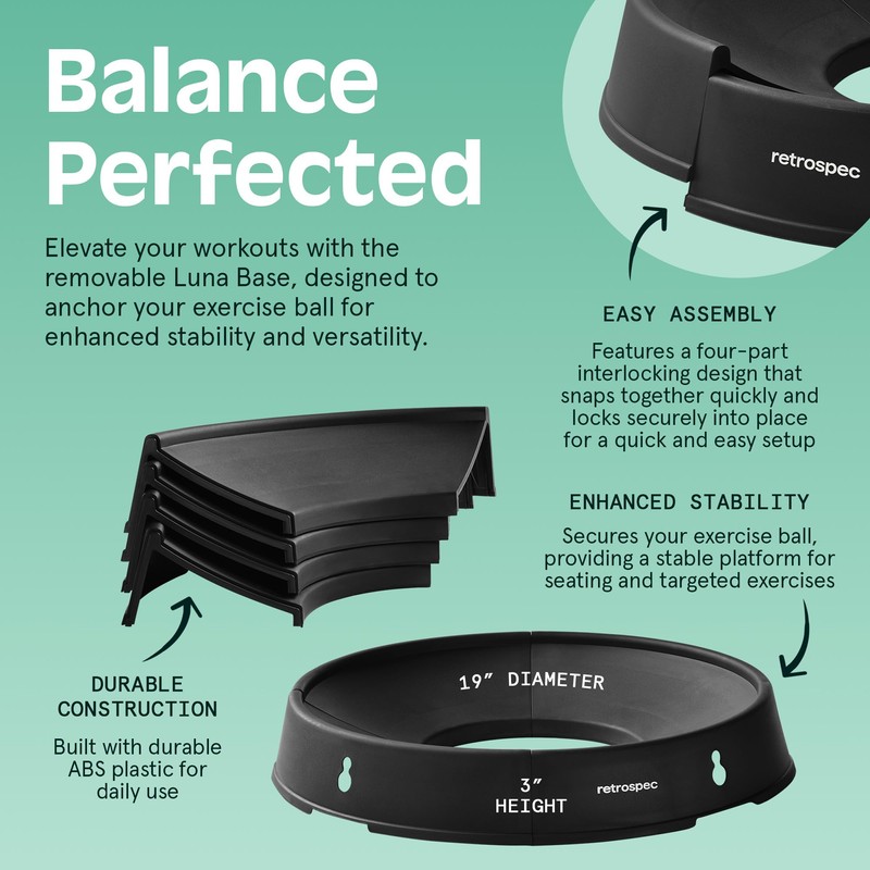 Retrospec Luna Exercise Ball with Pump - Anti-Burst Fitness Equipment