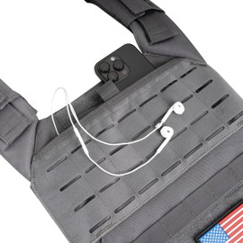 Northgym Adjustable Weighted Vest/Incl. Two 3D Weight Plates in 14lbs / 20lbs/ 30lbs/ 42.5lbs - Optimized Weight Distribution and with Curved Plates for Running, Functional Training and Working Out