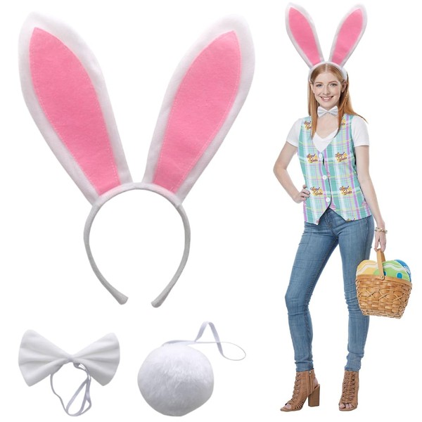 BCHKO 1 Sets Bunny Ears and Tail Costume Set, Rabbit