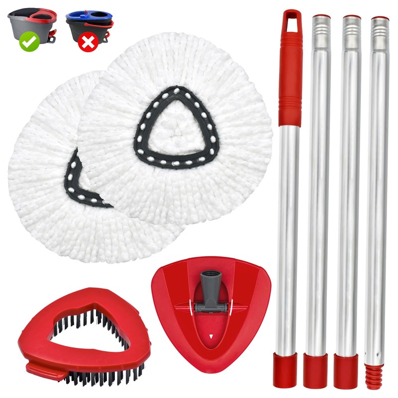 Spin Mop Head, Mop Replacement Handle,Brush,Base Compatible with O Cedar