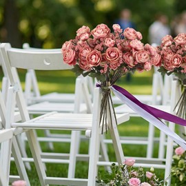 Pink Ranunculus Artificial Flowers 5 Bouquets Fake Silk Mini Ranunculus with Stems 15PCS Faux Peonies Spring Flowers for DIY Wedding Bride Shower Centerpieces Home Vase Filler Decorations (Pink)