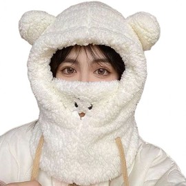 Women's Sherpa Winter Balaclava Hood Neck Warmer Casual Brown