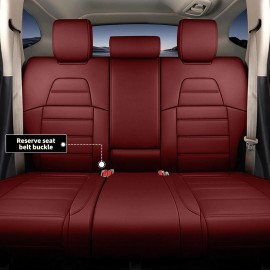 YORKNEIC Car 5 Seat Covers For Honda CR-V 2017-2022 Faux Leather Full Set Waterproof Red