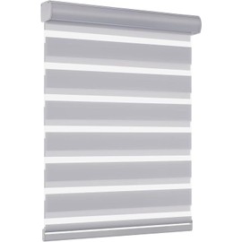 Flamax Color-Matched Custom Cordless Zebra Blinds, Light Control for Day and Night, Privacy Light Filtering Dual Layer Window Shade, Energy-Saving Cordless Zebra Blinds for Windows, Window Shade