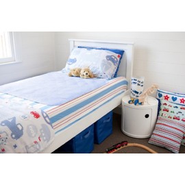 ComfortCare, Washable Waterproof Mattress Protector/ Absorbent Incontinence Pad/Bedwetting Sheet Without Tucks -Single bed Pack of 2, Blue, one in use, one as spare.