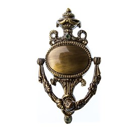 HUBER Door Knocker Antique 12455 Heavy Duty Brass Patinated Weather-Resistant