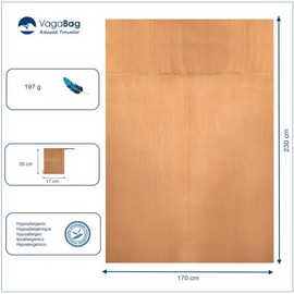 Vagabag- Luxury Silk Sleeping Bag Liner - 100% Natural Silk Travel Sheet - Anti Mosquito, Anti Bugs - Compact and Ultra lightweight (Cinnamon Brown, 2 Pers. 67x90 in)