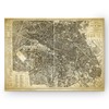 Paris Map Blue Gallery Wrapped Canvas Wall Art