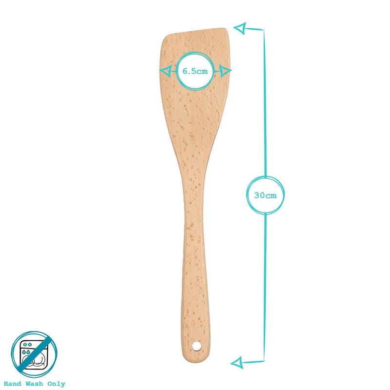 Argon Tableware Wooden Spatula - 30cm - Pack of 6