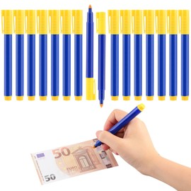 Pack of 16 Banknote Checker Pen, Counterfeit Pen, Banknote Checker, Fake Pen Money, Pen Checker (Yellow)
